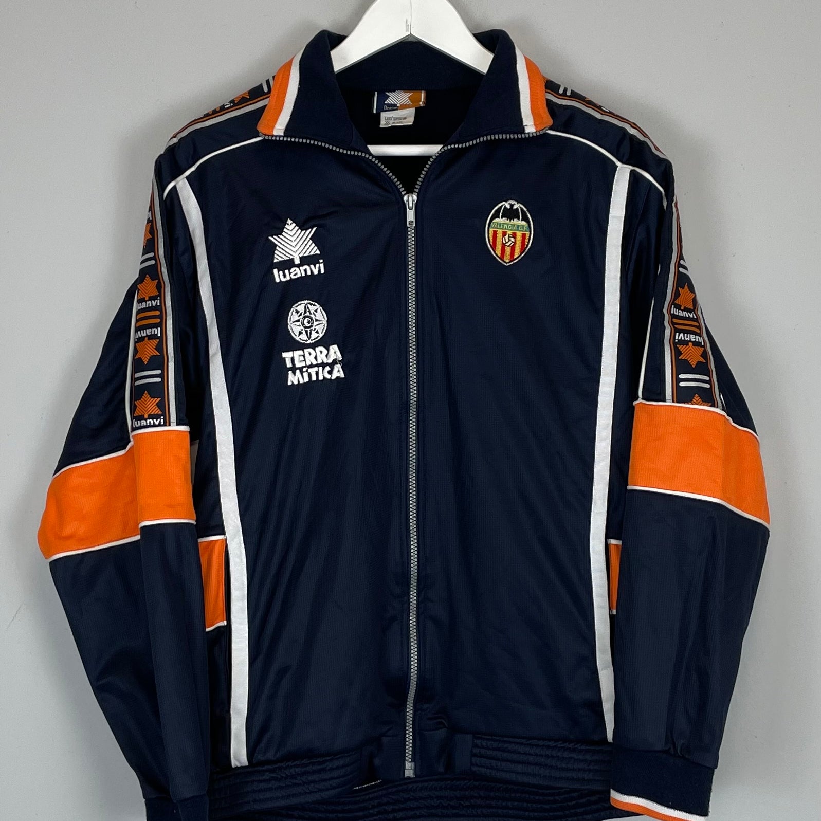 Shop 1996/97 VALENCIA TRACK JACKET (L) LUANVI, classic football shirts, vintage football shirts & retro soccer jerseys at Cult Kits