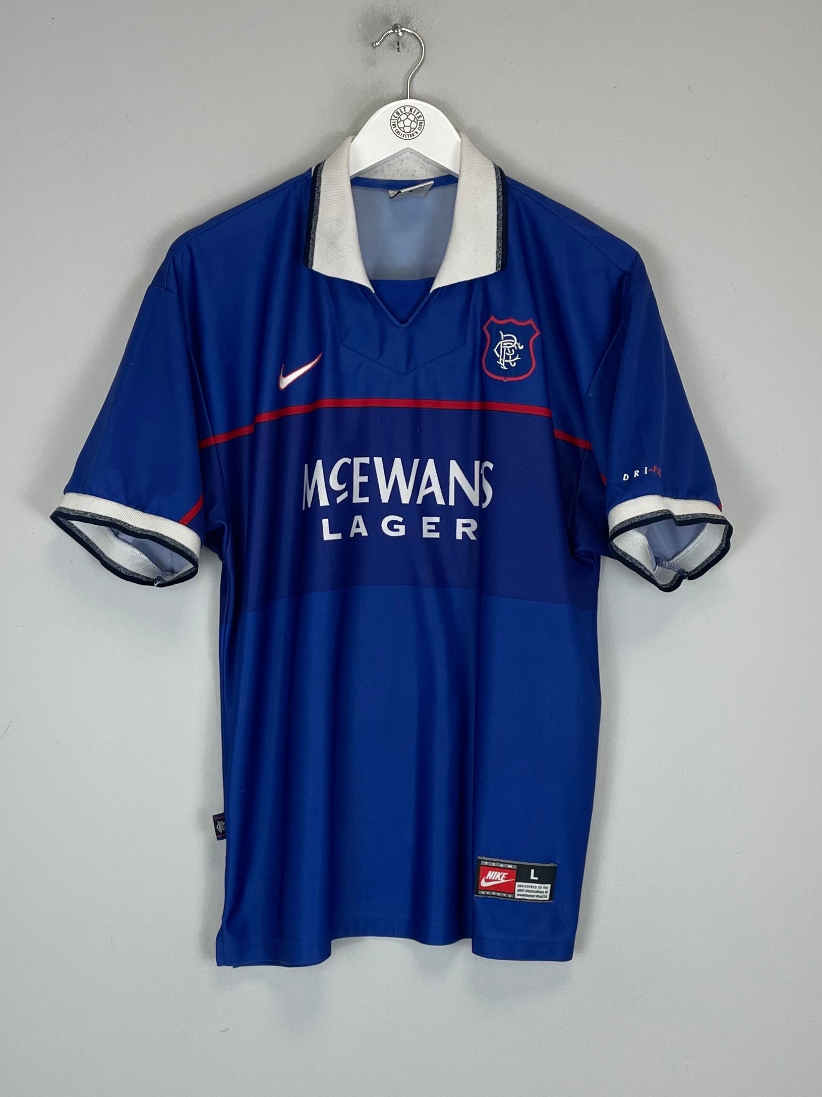 Shop 1997/99 RANGERS GASCOIGNE #8 HOME SHIRT (L) NIKE, classic football shirts, vintage football shirts & retro soccer jerseys at Cult Kits