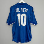 Shop 1997/98 ITALY DEL PIERO #10 HOME SHIRT (L) NIKE, classic football shirts, vintage football shirts & retro soccer jerseys at Cult Kits