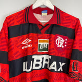 Shop 1995/96 FLAMENGO *CENTENARY* HOME SHIRT (L) UMBRO, classic football shirts, vintage football shirts & retro soccer jerseys at Cult Kits