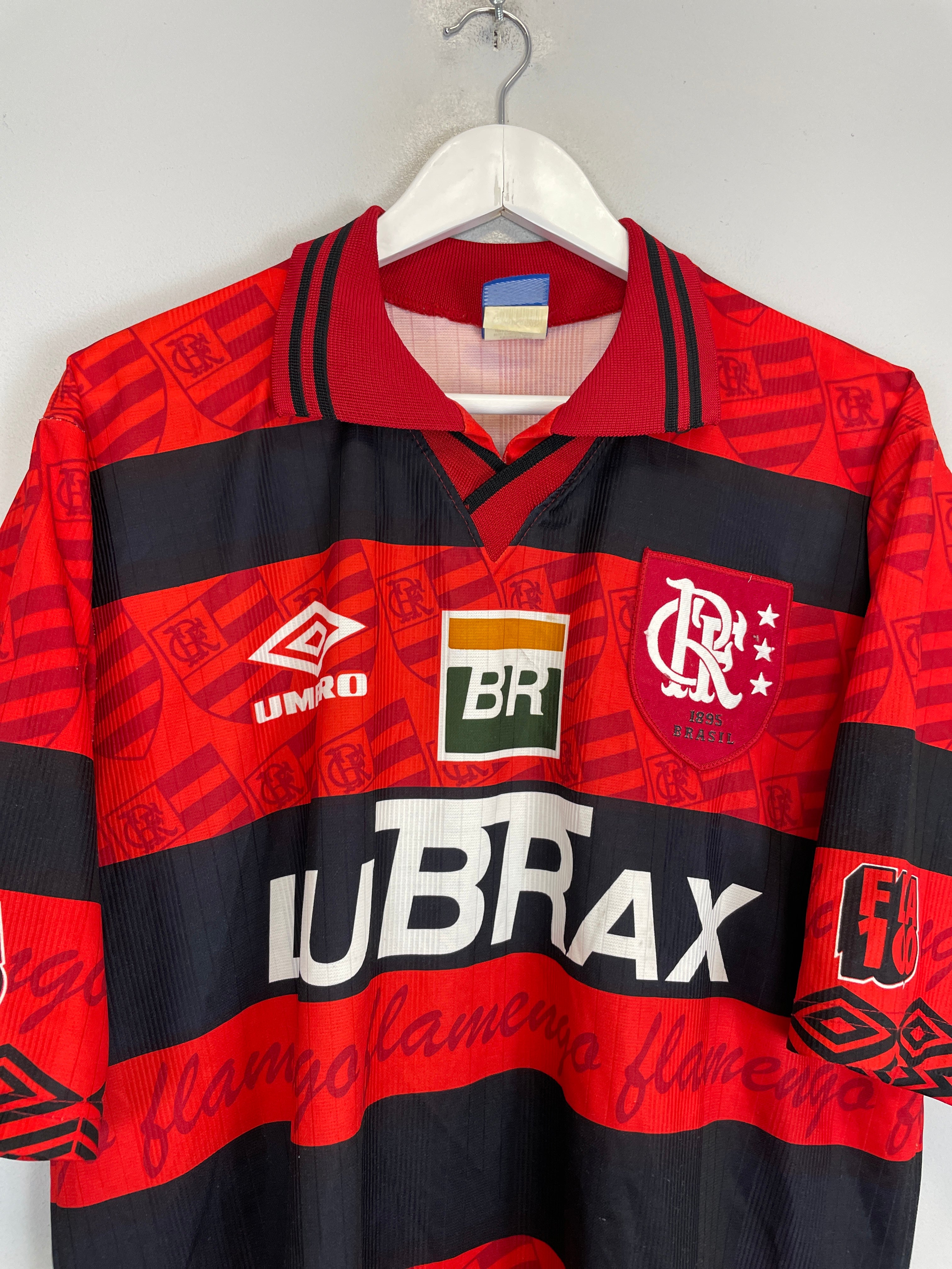 Shop 1995/96 FLAMENGO *CENTENARY* HOME SHIRT (L) UMBRO, classic football shirts, vintage football shirts & retro soccer jerseys at Cult Kits