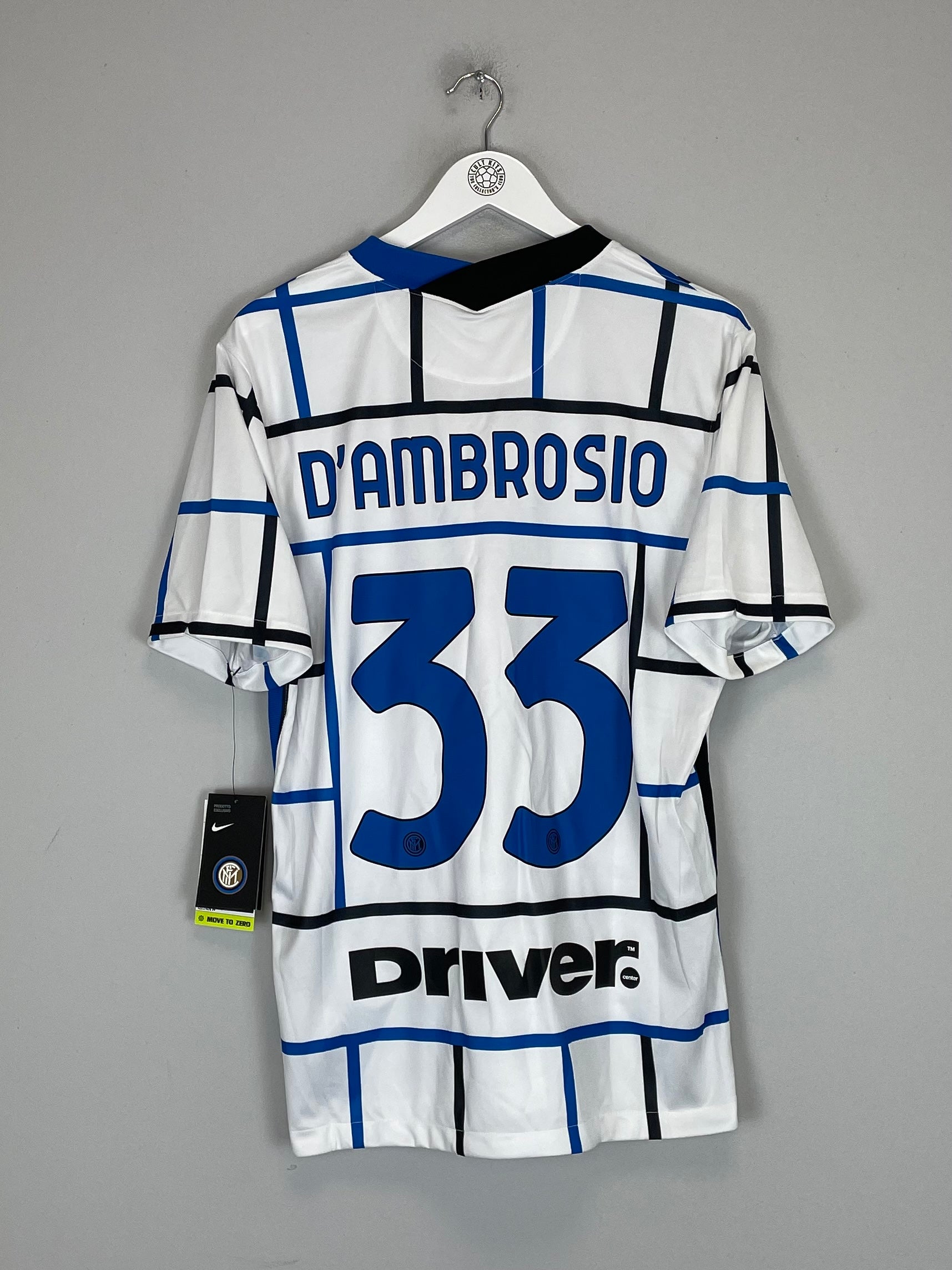 Shop 2020/21 INTER MILAN D'AMBROSIO #33 *BNWT* AWAY SHIRT (L) NIKE, classic football shirts, vintage football shirts & retro soccer jerseys at Cult Kits