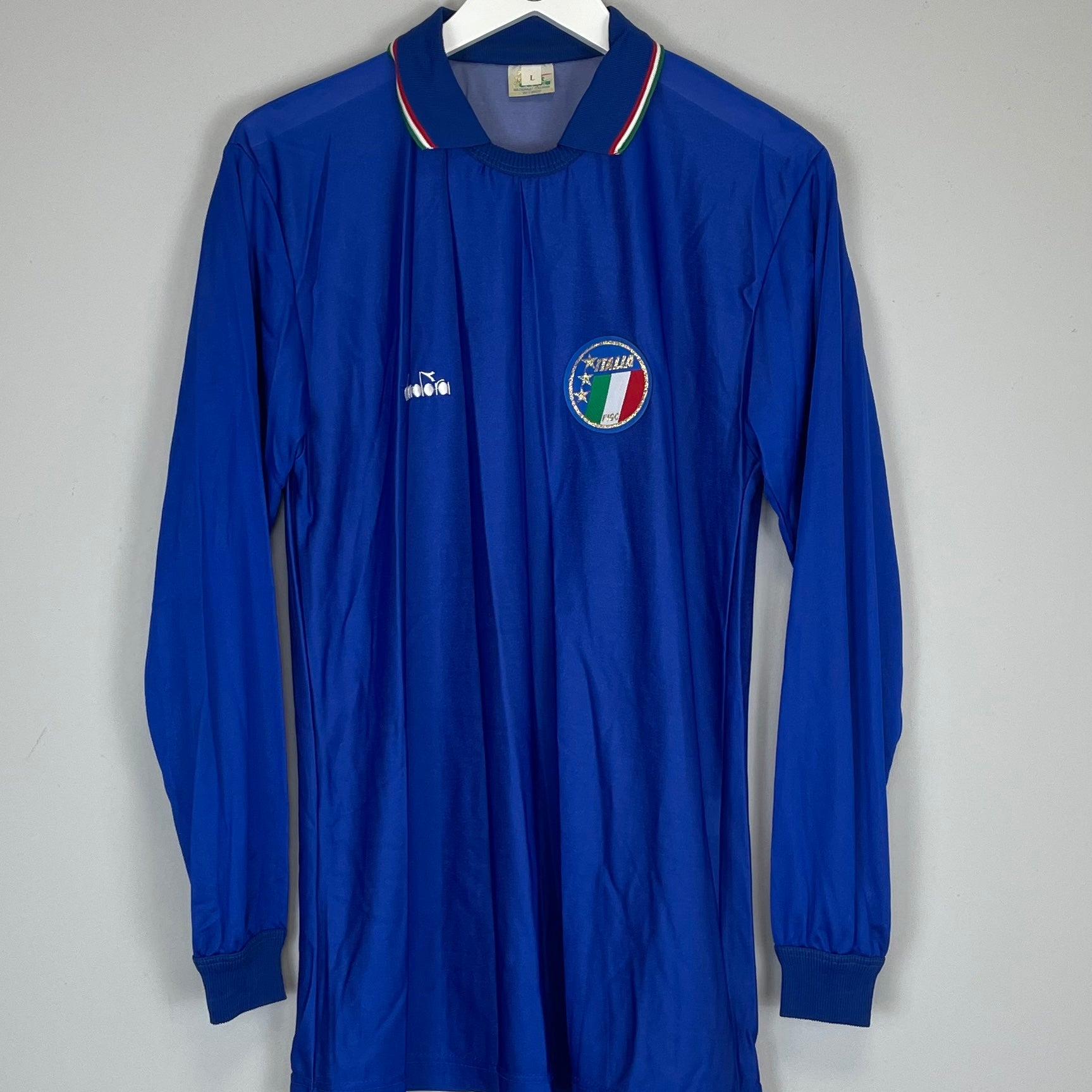 Shop 1986/90 ITALY L/S HOME SHIRT (L) DIADORA, classic football shirts, vintage football shirts & retro soccer jerseys at Cult Kits