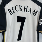 Shop 2001/02 MANCHESTER UNITED BECKHAM #7 C/L AWAY/THIRD CENTENARY SHIRT (XL) UMBRO, classic football shirts, vintage football shirts & retro soccer jerseys at Cult Kits