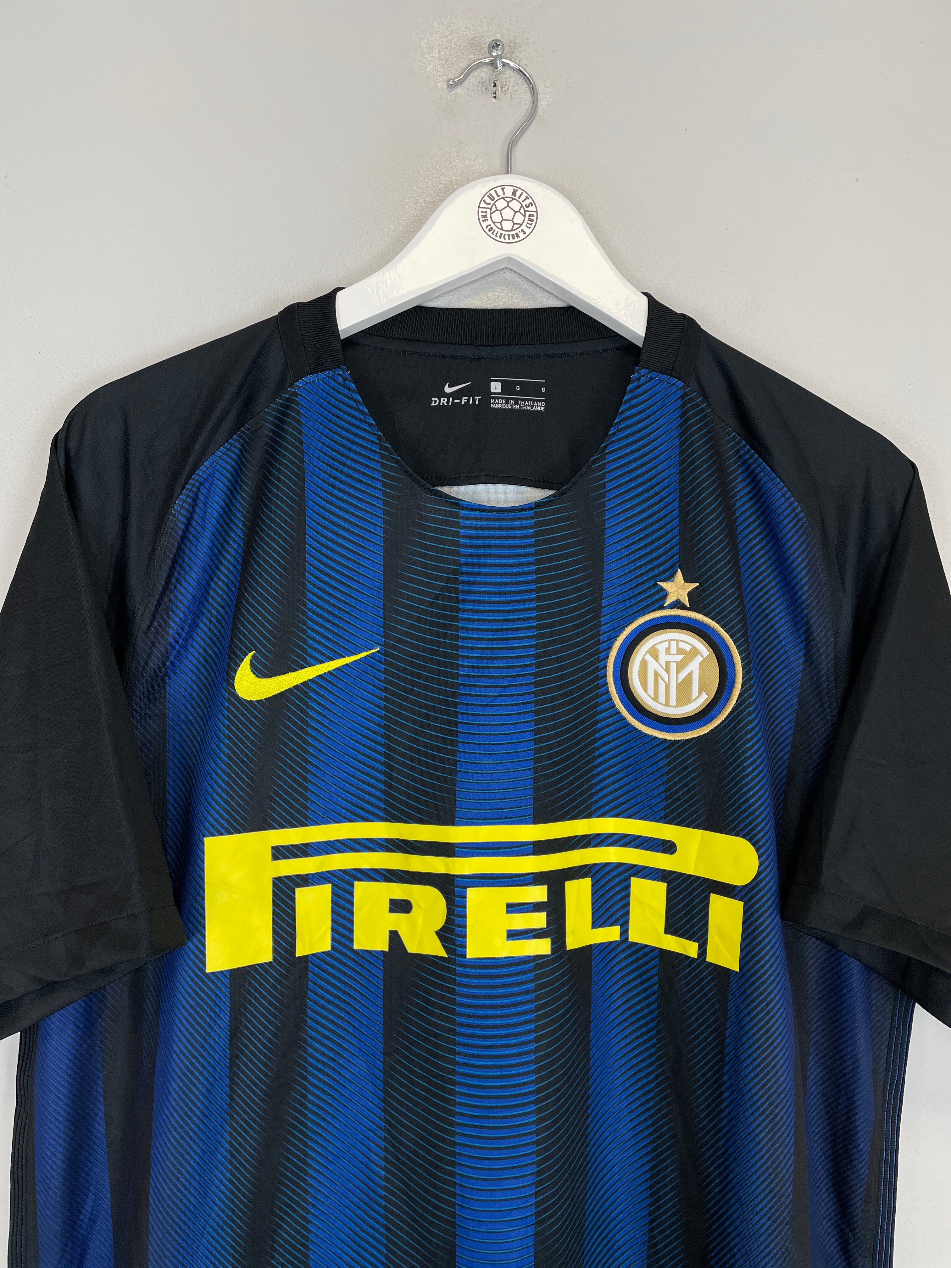 Shop 2016//17 INTER MILAN HOME SHIRT (L) NIKE, classic football shirts, vintage football shirts & retro soccer jerseys at Cult Kits