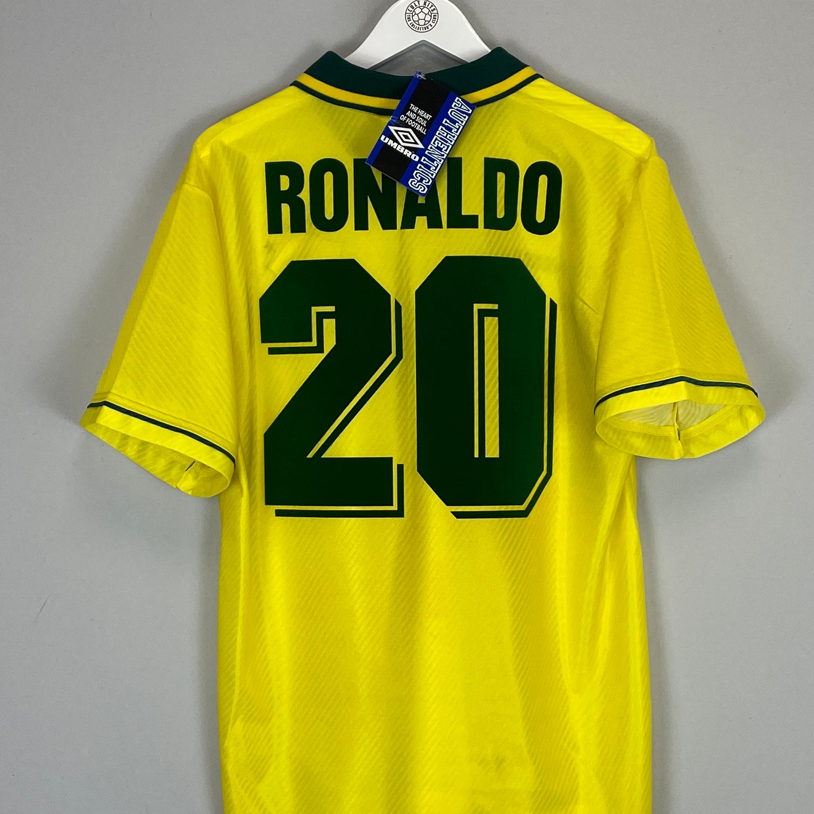 Shop 1994/96 BRAZIL RONALDO #20 *BNWT* HOME SHIRT (M) UMBRO, classic football shirts, vintage football shirts & retro soccer jerseys at Cult Kits