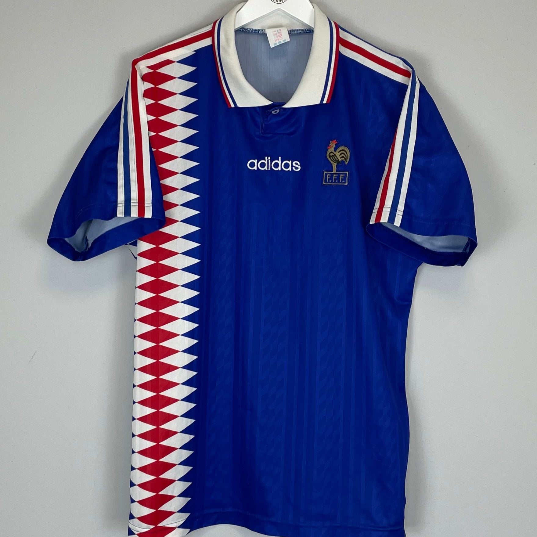 Shop 1994/96 FRANCE HOME SHIRT (L) ADIDAS, classic football shirts, vintage football shirts & retro soccer jerseys at Cult Kits