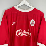1998/00 LIVERPOOL DUNDEE #16 *SIGNED* HOME SHIRT (XL) REEBOK