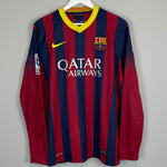 Shop 2013/14 BARCELONA PIQUE #3 L/S HOME SHIRT (L) NIKE, classic football shirts, vintage football shirts & retro soccer jerseys at Cult Kits