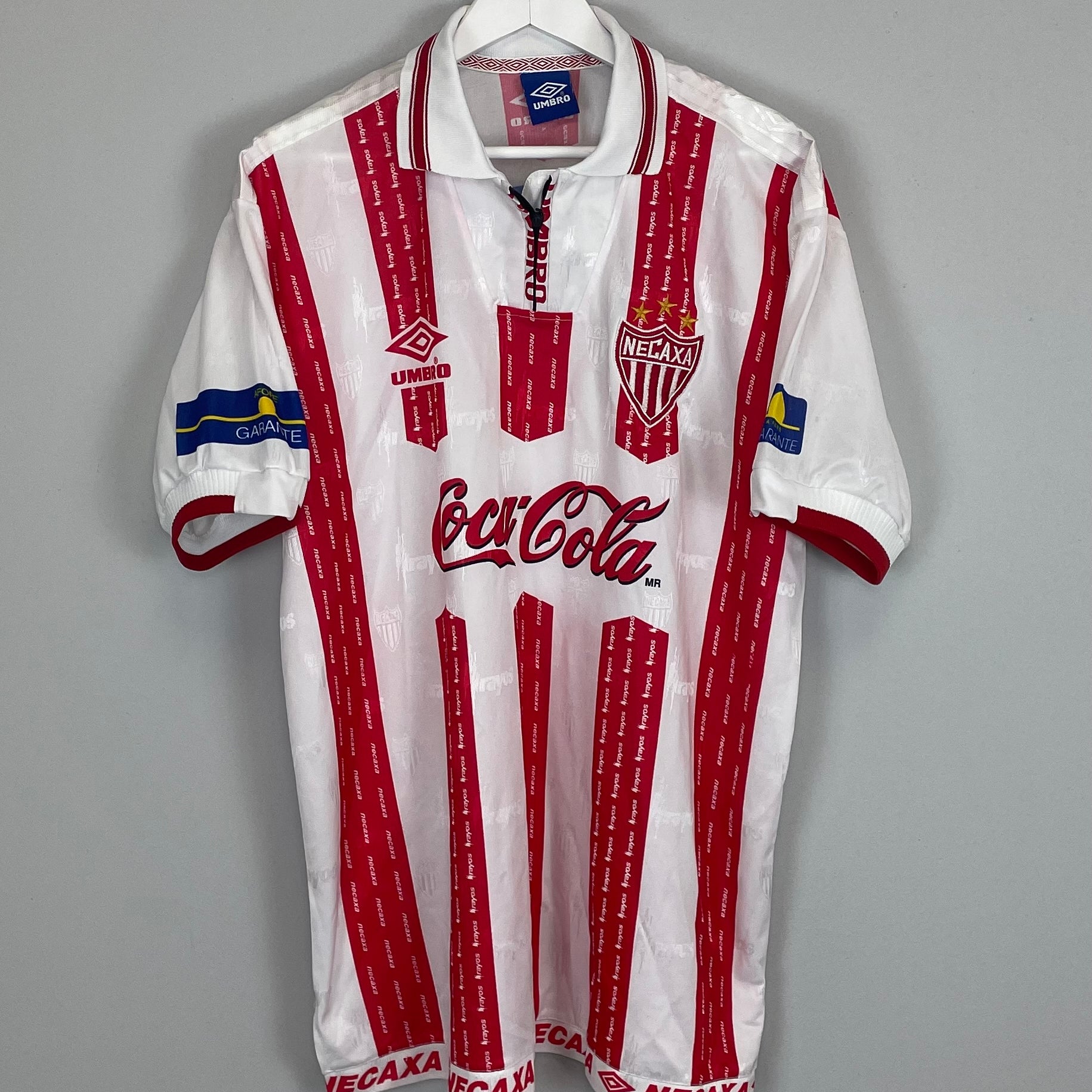 Shop 1999/00 NECAXA HOME SHIRT (XL) UMBRO, classic football shirts, vintage football shirts & retro soccer jerseys at Cult Kits