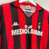 Shop 1989/90 AC MILAN L/S HOME SHIRT (M) KAPPA, classic football shirts, vintage football shirts & retro soccer jerseys at Cult Kits