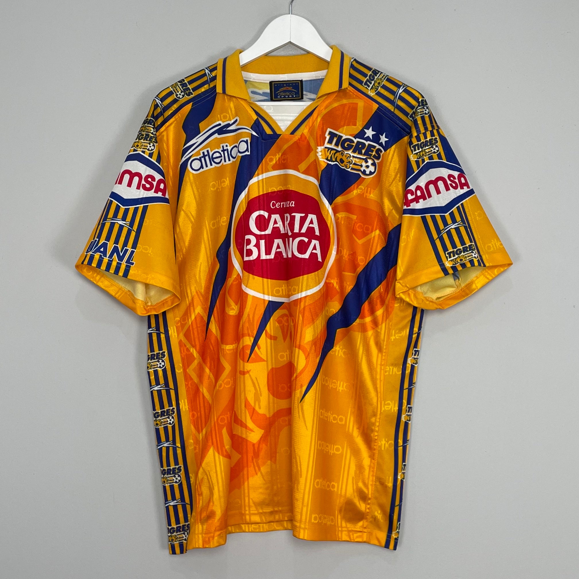 Shop 1997/99 TIGRES HOME SHIRT (L) ATLETICA, classic football shirts, vintage football shirts & retro soccer jerseys at Cult Kits