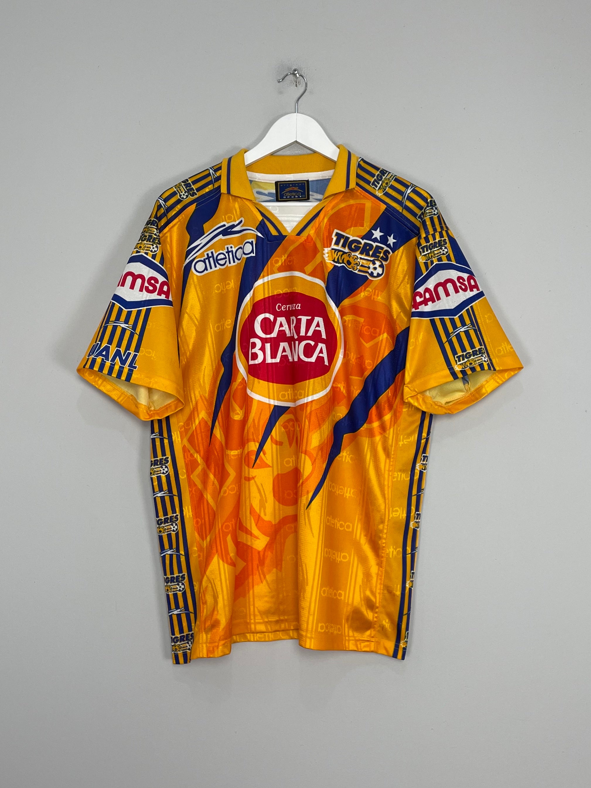 Shop 1997/99 TIGRES HOME SHIRT (L) ATLETICA, classic football shirts, vintage football shirts & retro soccer jerseys at Cult Kits