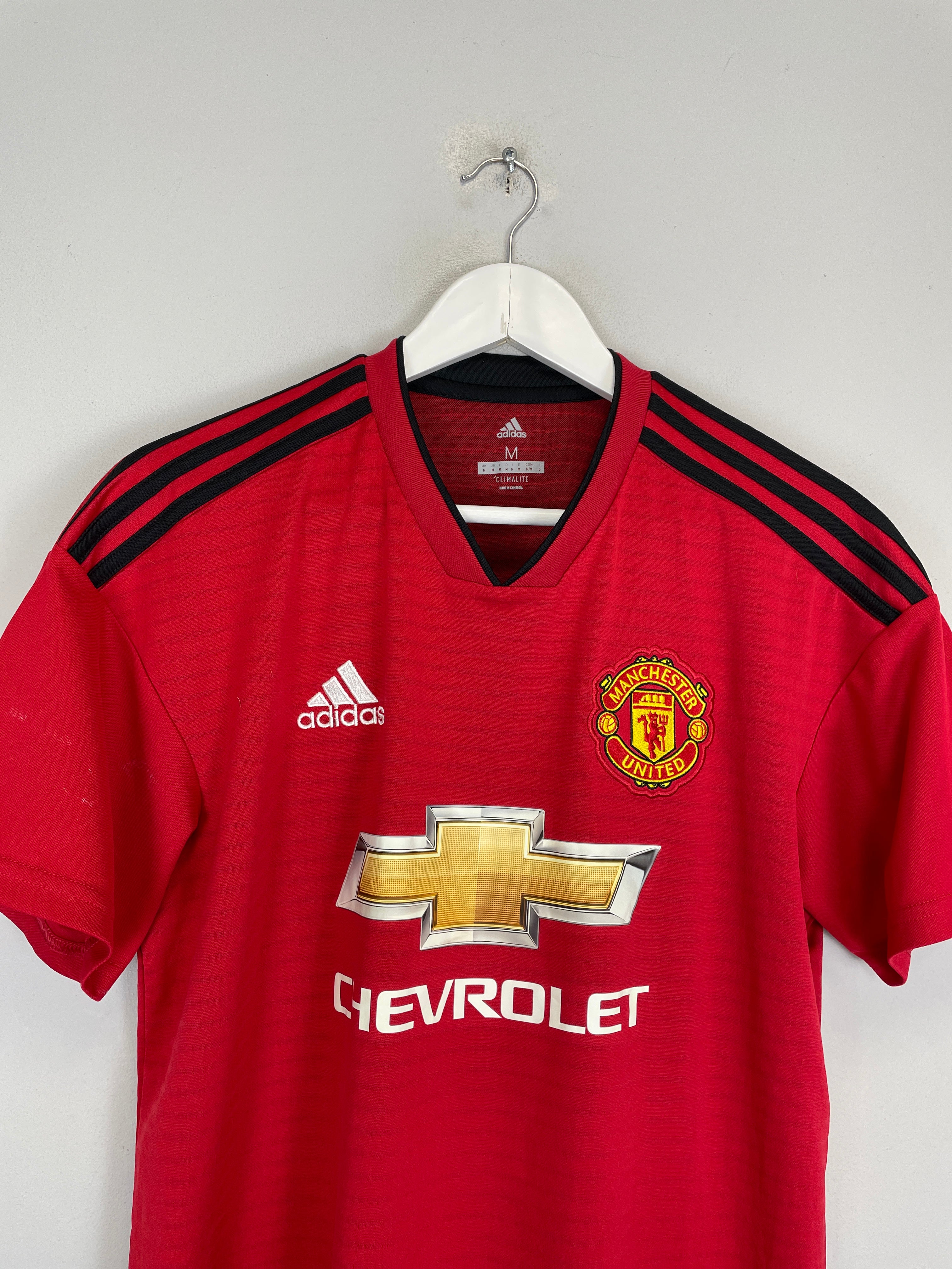 Shop 2018/19 MANCHESTER UNITED HOME SHIRT (M) ADIDAS, classic football shirts, vintage football shirts & retro soccer jerseys at Cult Kits