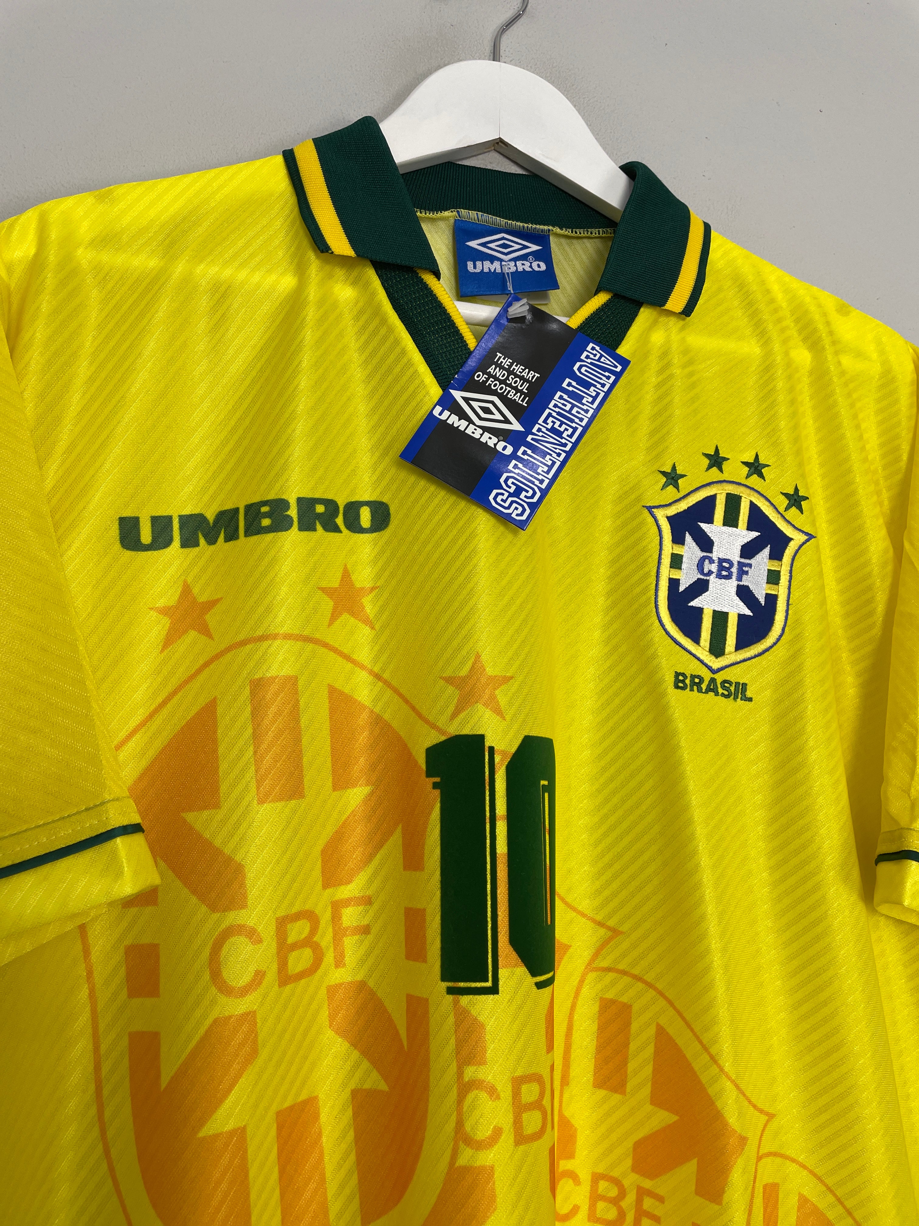 Shop 1994/96 BRAZIL RIVALDO #10 *BNWT* HOME SHIRT (L) UMBRO, classic football shirts, vintage football shirts & retro soccer jerseys at Cult Kits