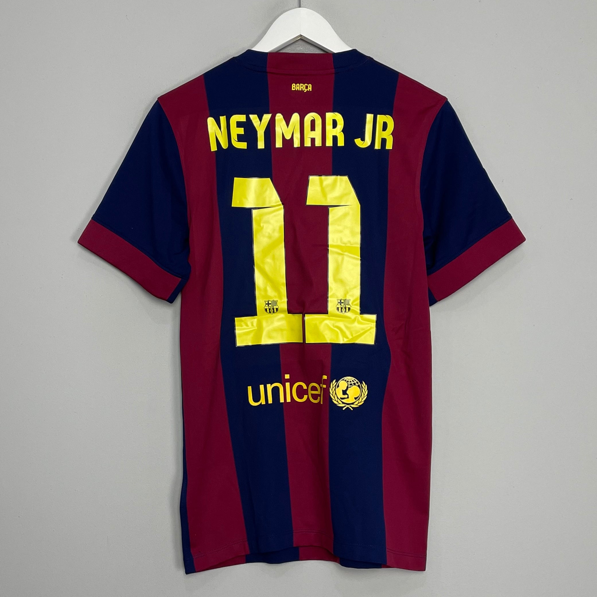 Shop 2014/15 BARCELONA NEYMAR JR #11 HOME SHIRT (S) NIKE, classic football shirts, vintage football shirts & retro soccer jerseys at Cult Kits