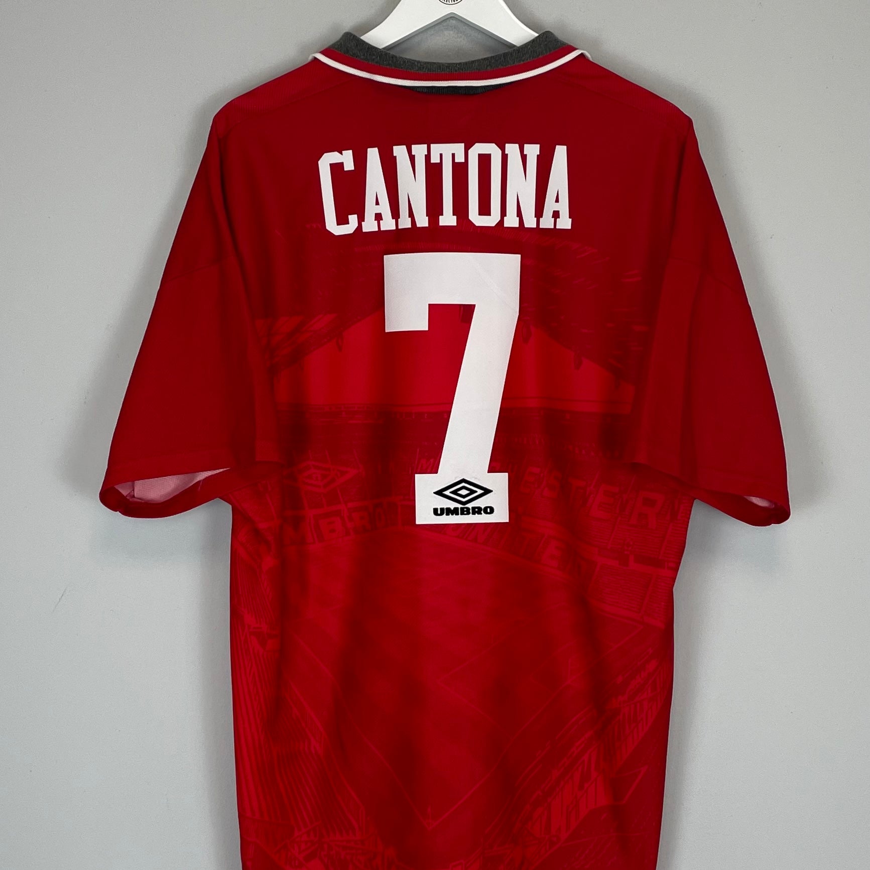 Shop 1994/96 MANCHESTER UNITED CANTONA #7 HOME SHIRT (XL) UMBRO, classic football shirts, vintage football shirts & retro soccer jerseys at Cult Kits