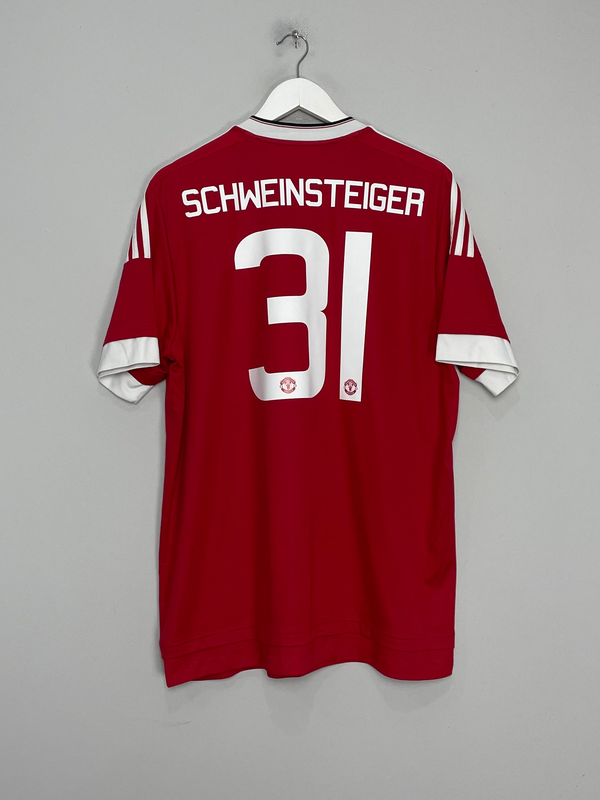 Shop 2015/16 MANCHESTER UNITED SCHWEINSTEIGER #31 HOME SHIRT (XL) ADIDAS, classic football shirts, vintage football shirts & retro soccer jerseys at Cult Kits
