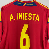 2011/12 SPAIN A.INIESTA #6 HOME SHIRT (XL) ADIDAS