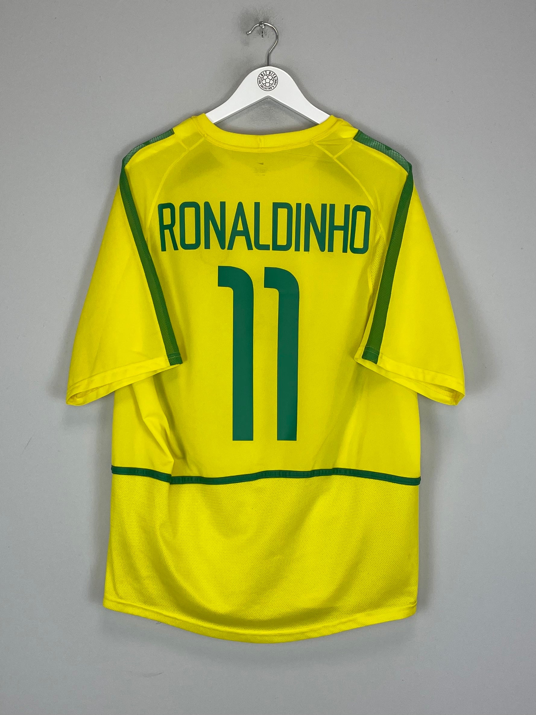 Shop 2002/04 BRAZIL RONALDINHO #11 HOME SHIRT (L) NIKE, classic football shirts, vintage football shirts & retro soccer jerseys at Cult Kits