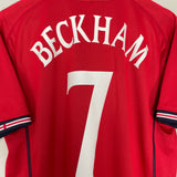 Shop 2002/04 ENGLAND BECKHAM #7 AWAY SHIRT (M) UMBRO, classic football shirts, vintage football shirts & retro soccer jerseys at Cult Kits
