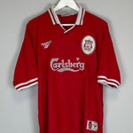Shop 1996/98 LIVERPOOL FOWLER #9 HOME SHIRT (XL) REEBOK, classic football shirts, vintage football shirts & retro soccer jerseys at Cult Kits