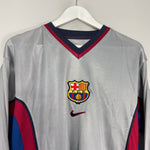 Shop 1998/01 BARCELONA #3 *PLAYER ISSUE* L/S AWAY SHIRT (XL) NIKE, classic football shirts, vintage football shirts & retro soccer jerseys at Cult Kits