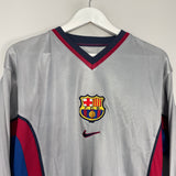 Shop 1998/01 BARCELONA #3 *PLAYER ISSUE* L/S AWAY SHIRT (XL) NIKE, classic football shirts, vintage football shirts & retro soccer jerseys at Cult Kits