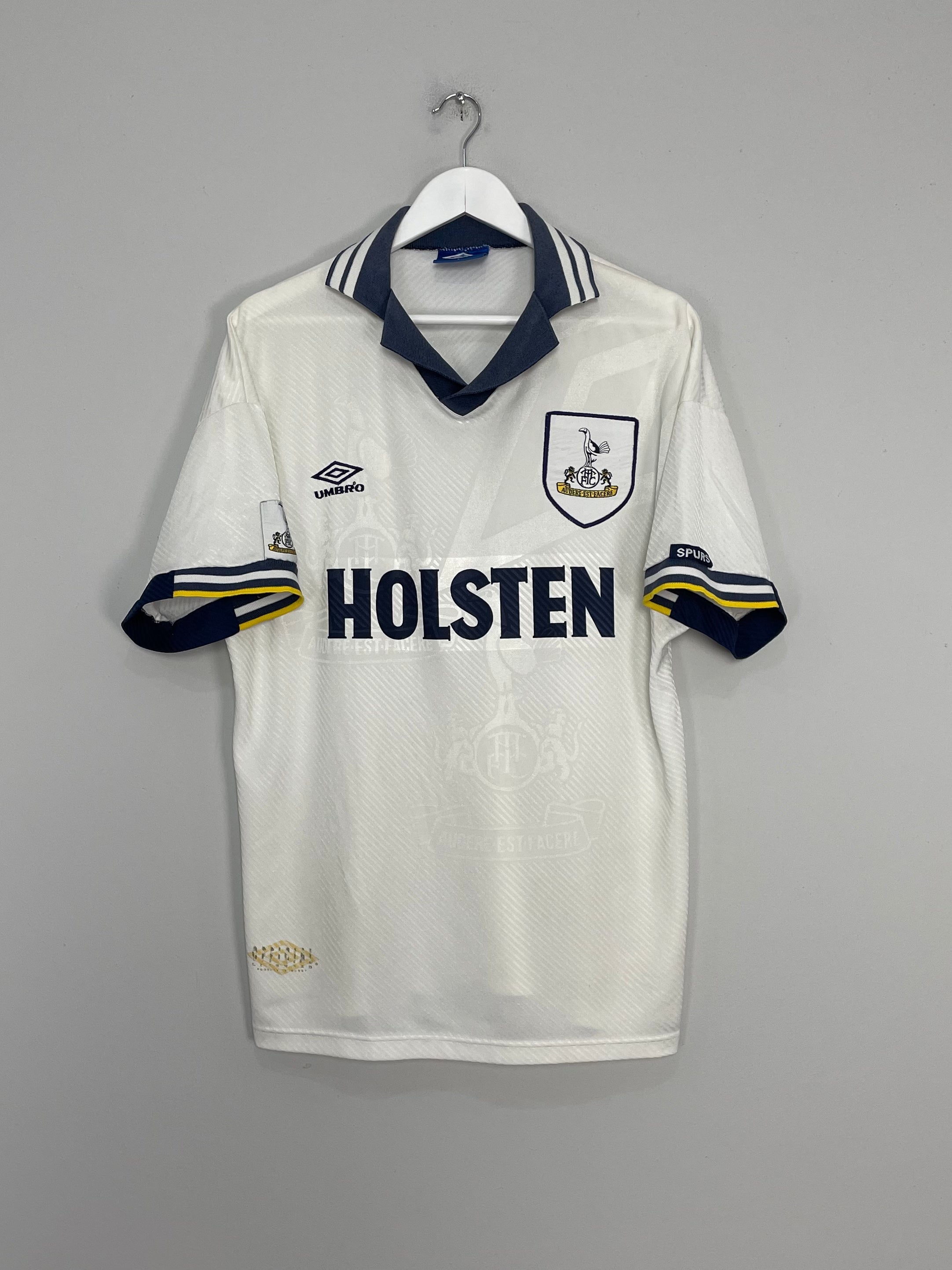 Shop 1993/95 TOTTENHAM HOME SHIRT (L) UMBRO, classic football shirts, vintage football shirts & retro soccer jerseys at Cult Kits
