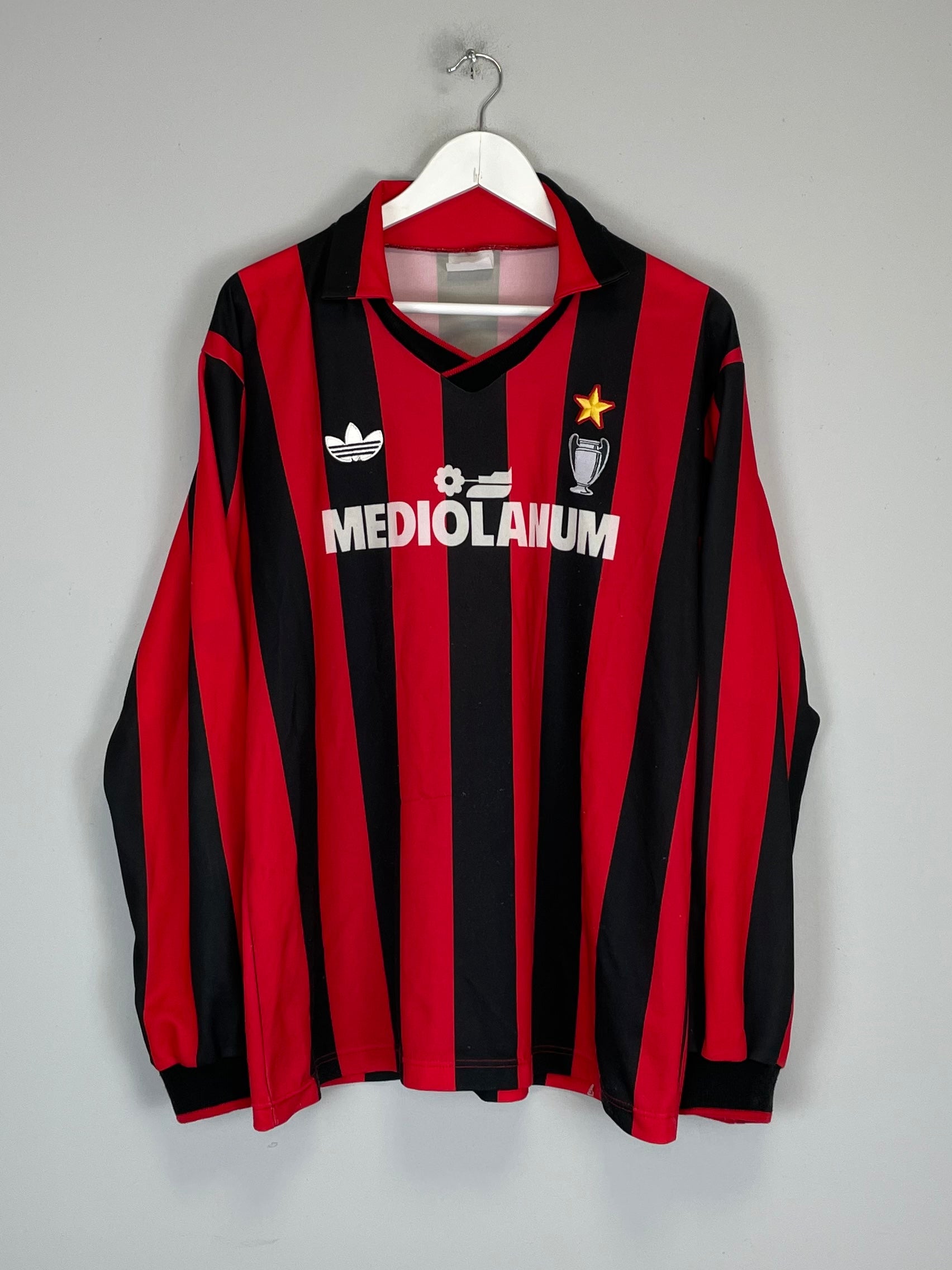 Shop 1990/91 AC MILAN L/S HOME SHIRT (L) ADIDAS, classic football shirts, vintage football shirts & retro soccer jerseys at Cult Kits