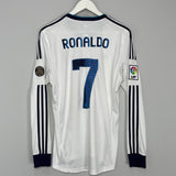 Shop 2012/13 REAL MADRID RONALDO #7 L/S HOME SHIRT (M) ADIDAS, classic football shirts, vintage football shirts & retro soccer jerseys at Cult Kits