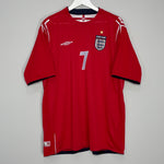 Shop 2004/06 ENGLAND BECKHAM #7 AWAY SHIRT (XXL) UMBRO, classic football shirts, vintage football shirts & retro soccer jerseys at Cult Kits