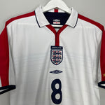 Shop 2003/05 ENGLAND #8 HOME SHIRT (L) UMBRO, classic football shirts, vintage football shirts & retro soccer jerseys at Cult Kits