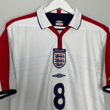Shop 2003/05 ENGLAND #8 HOME SHIRT (L) UMBRO, classic football shirts, vintage football shirts & retro soccer jerseys at Cult Kits