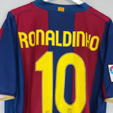 Shop 2007/08 BARCELONA RONALDINHO #10 HOME SHIRT (XL) NIKE, classic football shirts, vintage football shirts & retro soccer jerseys at Cult Kits