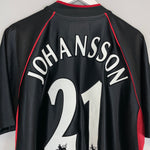 Shop 2002/03 CHARLTON ATHLETIC JOHANSSON #21 AWAY SHIRT (XL) LE COQ, classic football shirts, vintage football shirts & retro soccer jerseys at Cult Kits