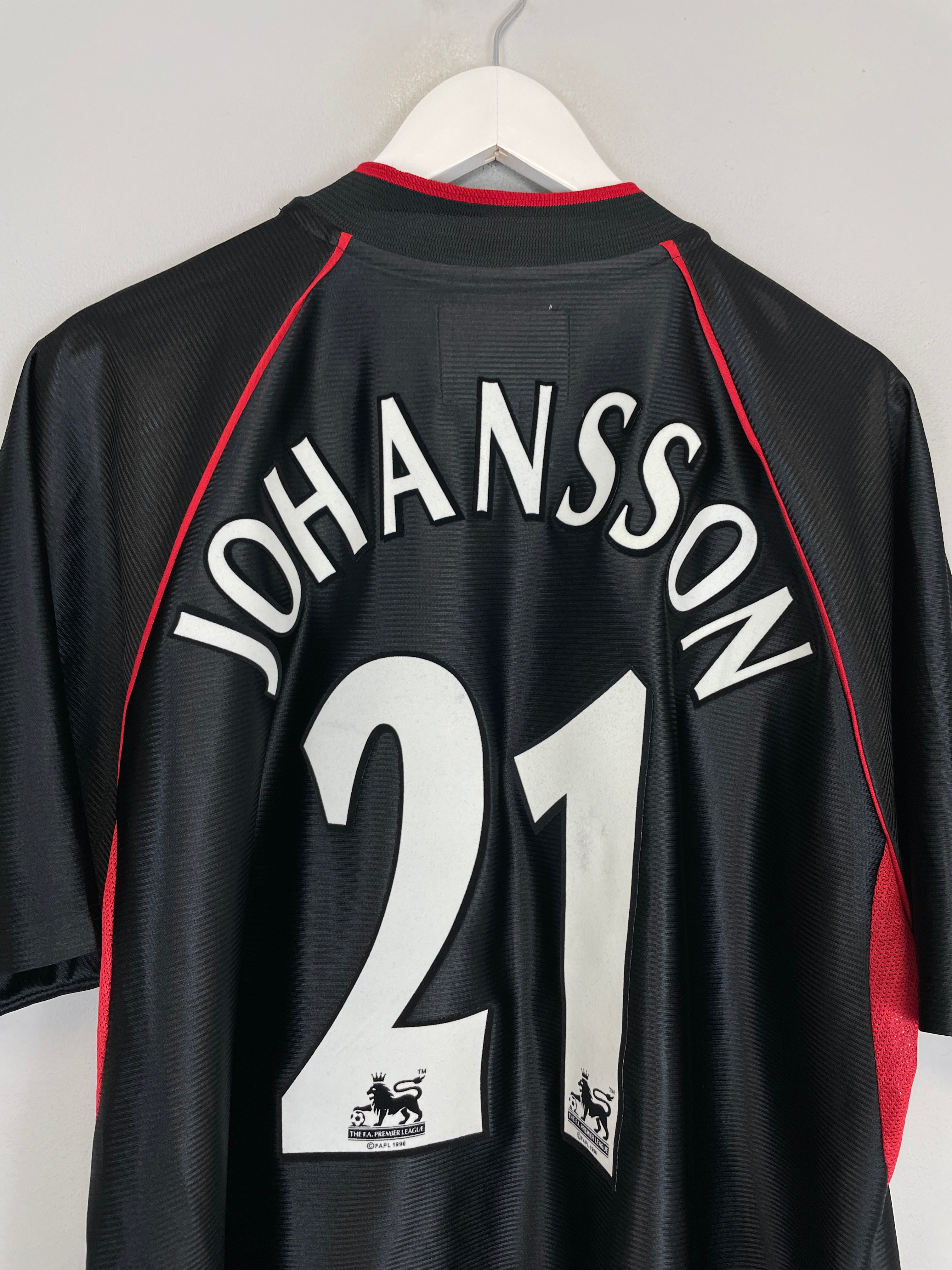 Shop 2002/03 CHARLTON ATHLETIC JOHANSSON #21 AWAY SHIRT (XL) LE COQ, classic football shirts, vintage football shirts & retro soccer jerseys at Cult Kits