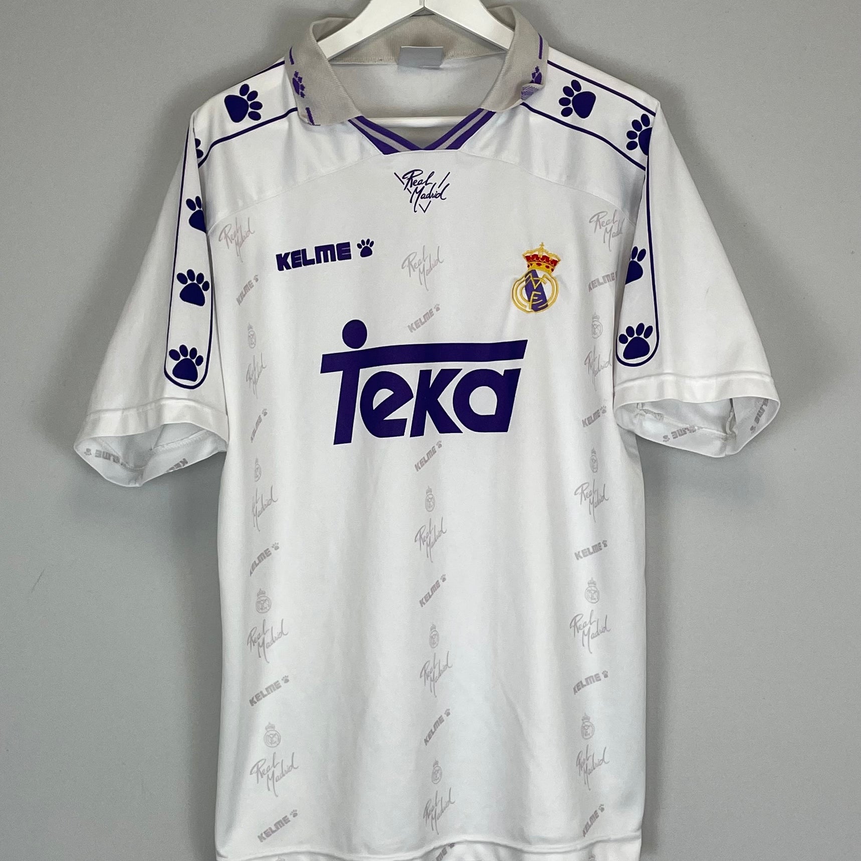 Shop 1994/96 REAL MADRID HOME SHIRT (M) KELME, classic football shirts, vintage football shirts & retro soccer jerseys at Cult Kits