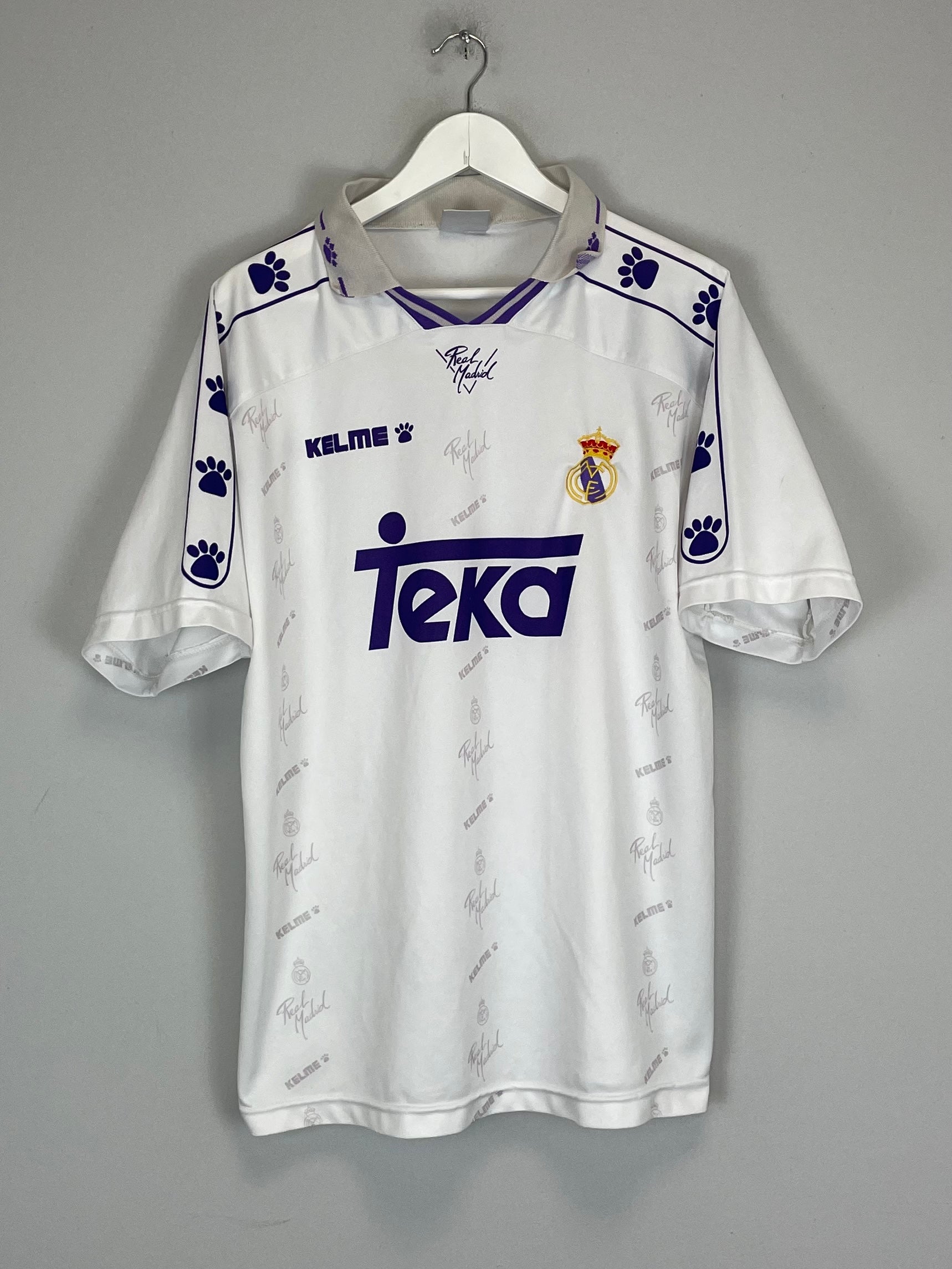 Shop 1994/96 REAL MADRID HOME SHIRT (M) KELME, classic football shirts, vintage football shirts & retro soccer jerseys at Cult Kits
