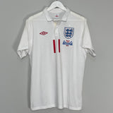 Shop 2009/10 ENGLAND J.COLE #11 HOME SHIRT (L) UMBRO, classic football shirts, vintage football shirts & retro soccer jerseys at Cult Kits