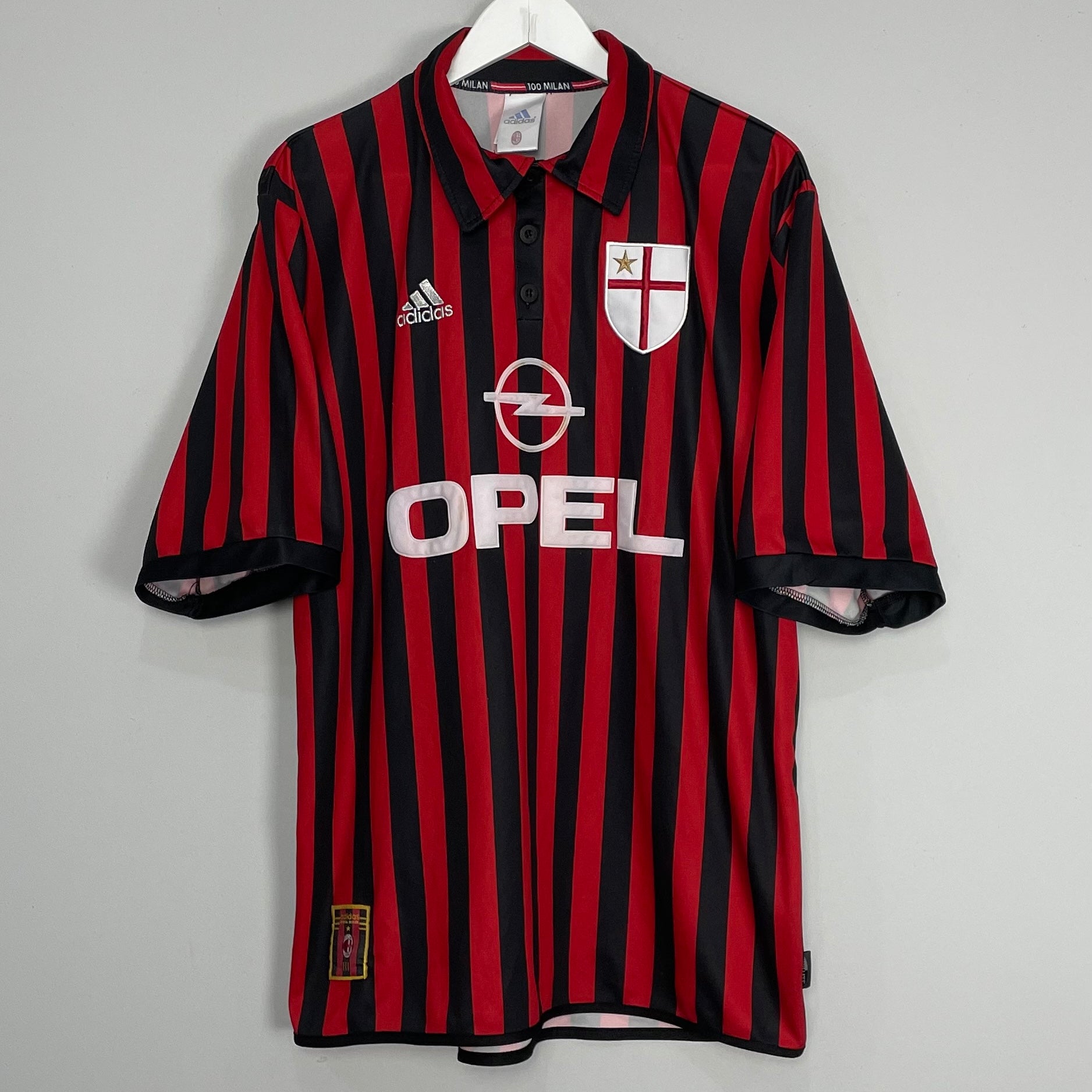 Shop 1999/00 AC MILAN CENTENARY HOME SHIRT (L) ADIDAS, classic football shirts, vintage football shirts & retro soccer jerseys at Cult Kits