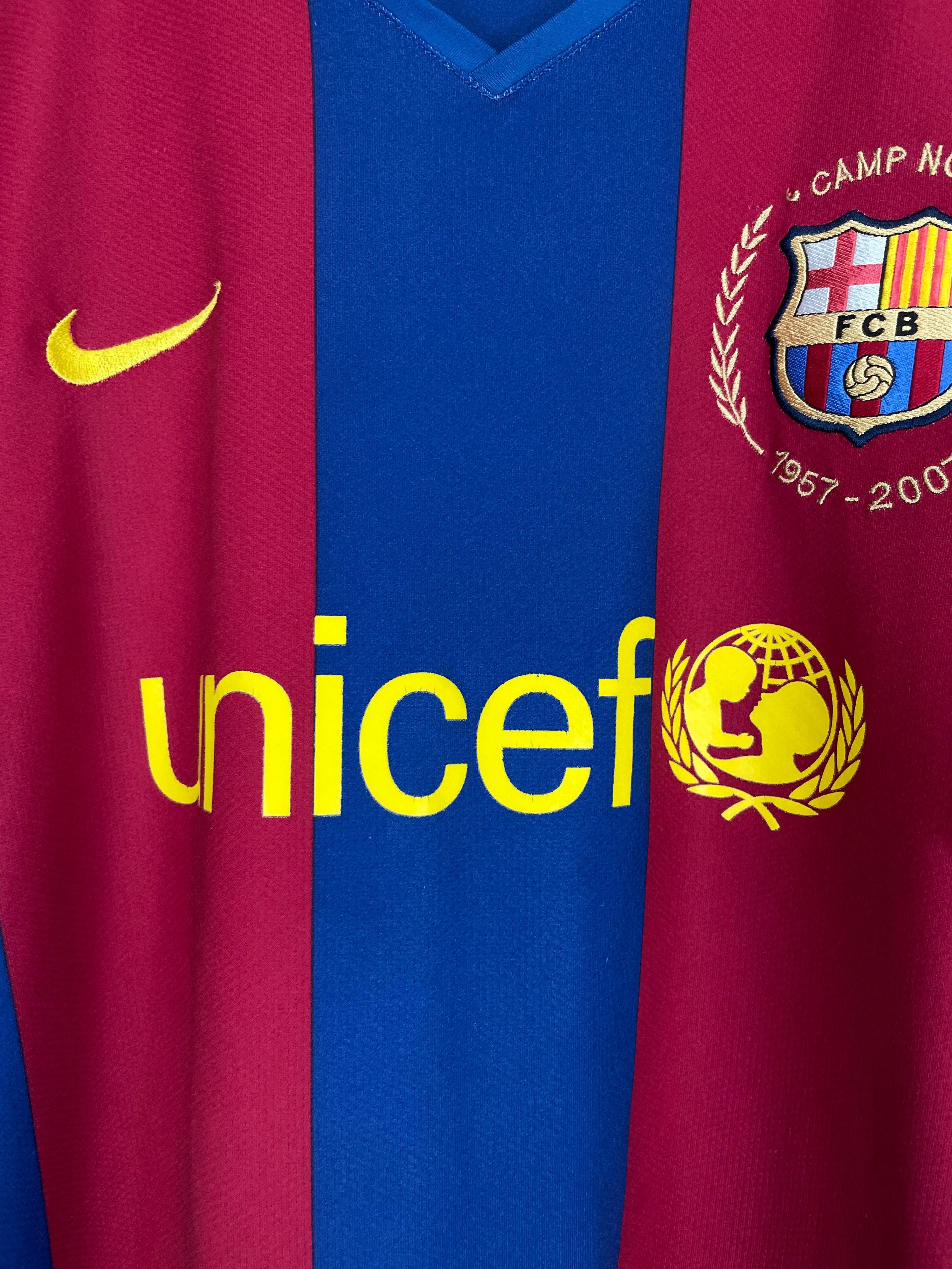 Shop 2007/08 BARCELONA RONALDINHO #10 HOME SHIRT (XL) NIKE, classic football shirts, vintage football shirts & retro soccer jerseys at Cult Kits