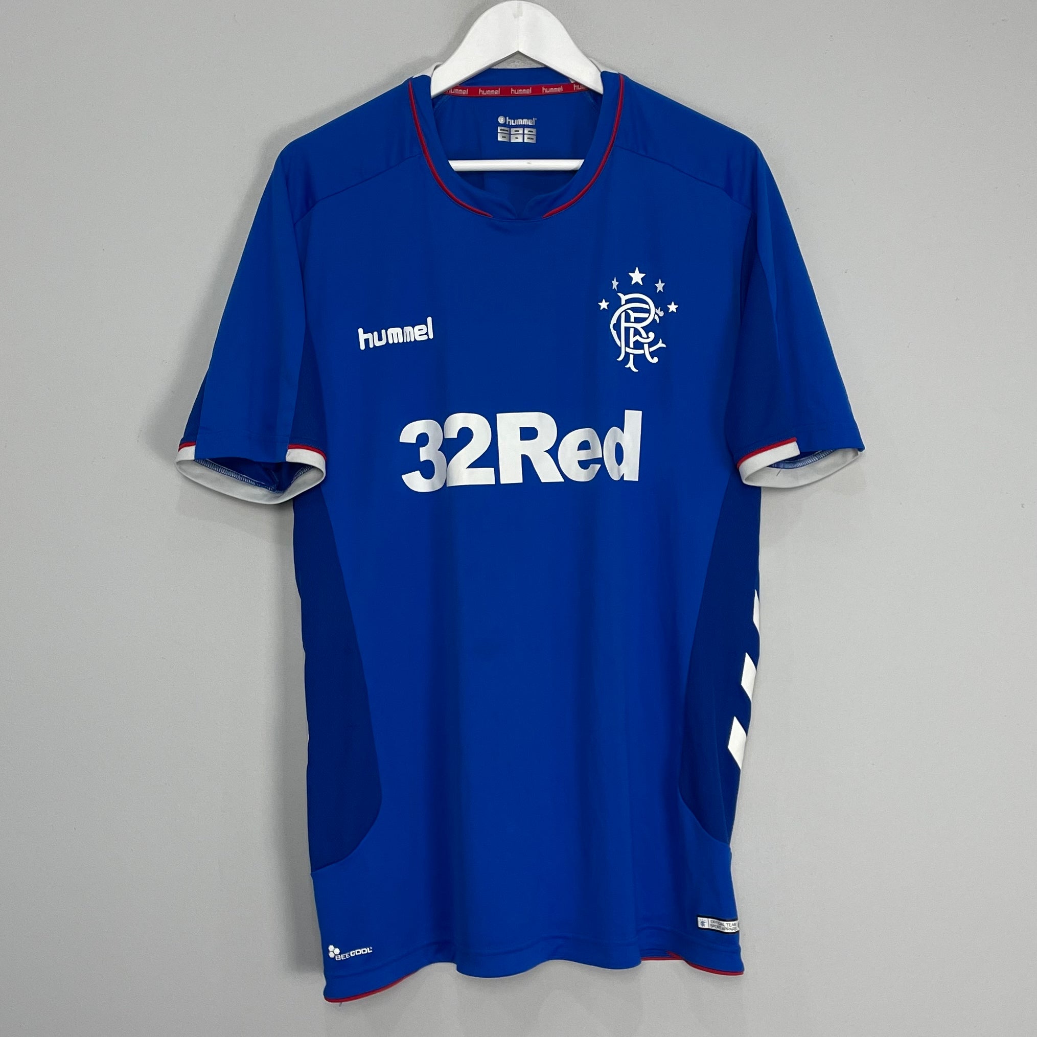 Shop 2018/19 RANGERS HOME SHIRT (XXL) HUMMEL, classic football shirts, vintage football shirts & retro soccer jerseys at Cult Kits