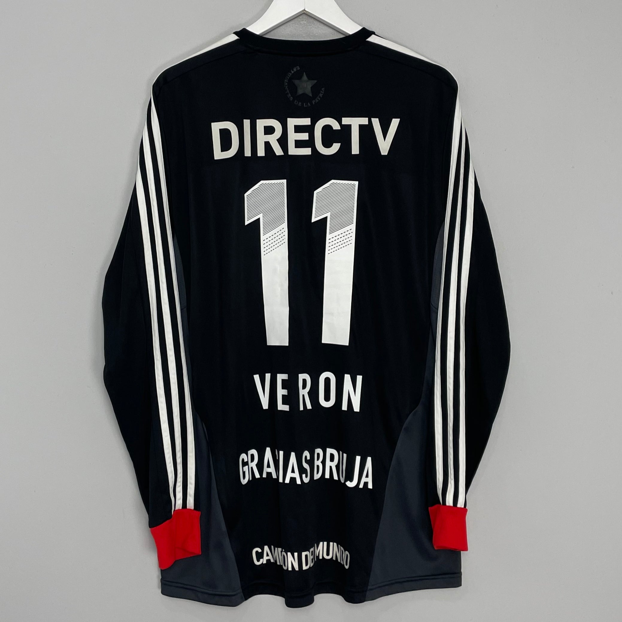 Shop 2012/13 ESTUDIANTES VERON #11 L/S AWAY SHIRT (XL) ADIDAS, classic football shirts, vintage football shirts & retro soccer jerseys at Cult Kits
