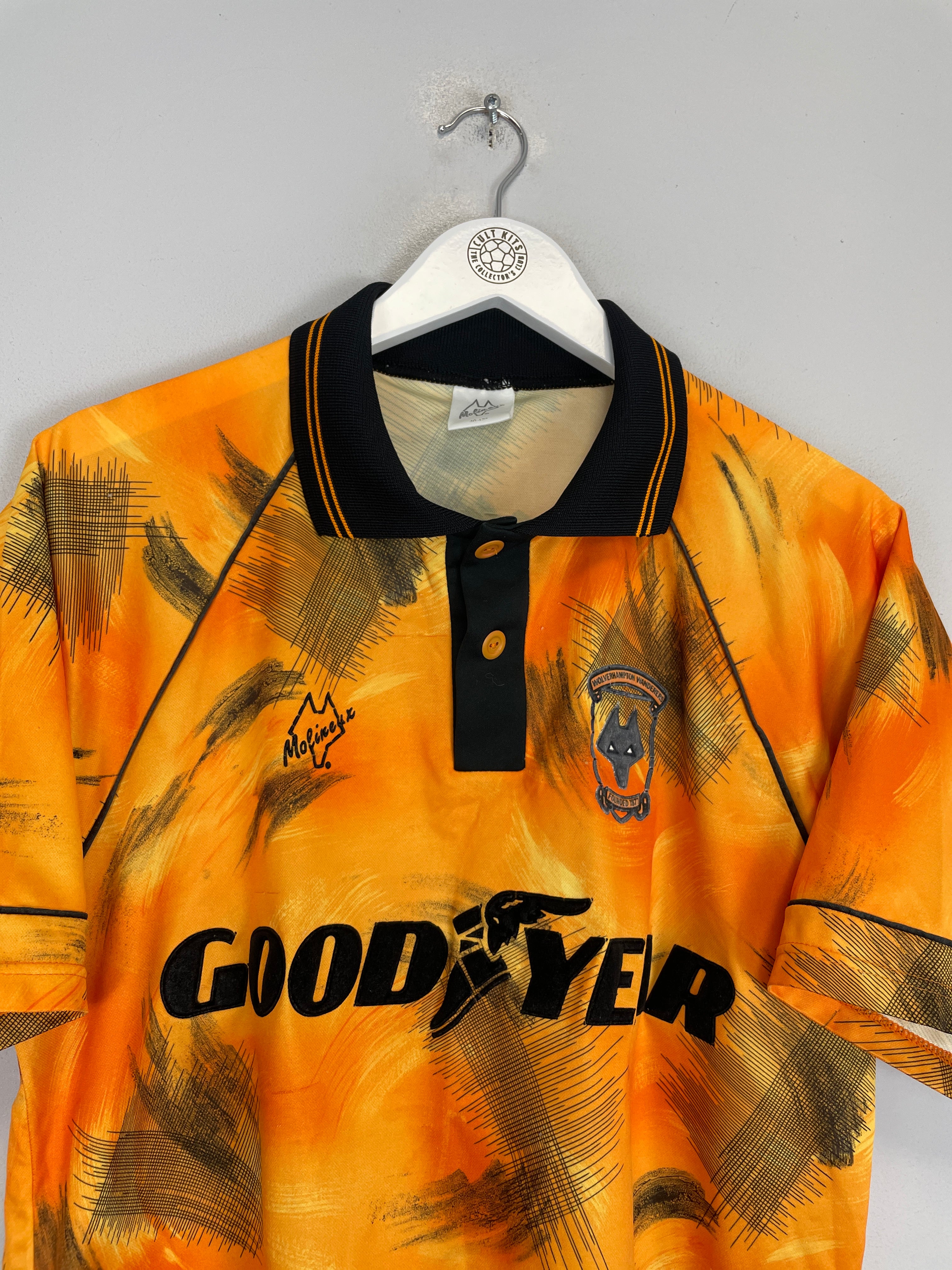 Shop 1992/93 WOLVES HOME SHIRT (M) MOLINEUX, classic football shirts, vintage football shirts & retro soccer jerseys at Cult Kits