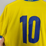 Shop 2016/17 SWEDEN #10 *PLAYER ISSUE* HOME SHIRT (M) ADIDAS, classic football shirts, vintage football shirts & retro soccer jerseys at Cult Kits