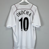 Shop 2003/05 BOLTON WANDERERS OKOCHA #10 HOME SHIRT (XL) REEBOK, classic football shirts, vintage football shirts & retro soccer jerseys at Cult Kits