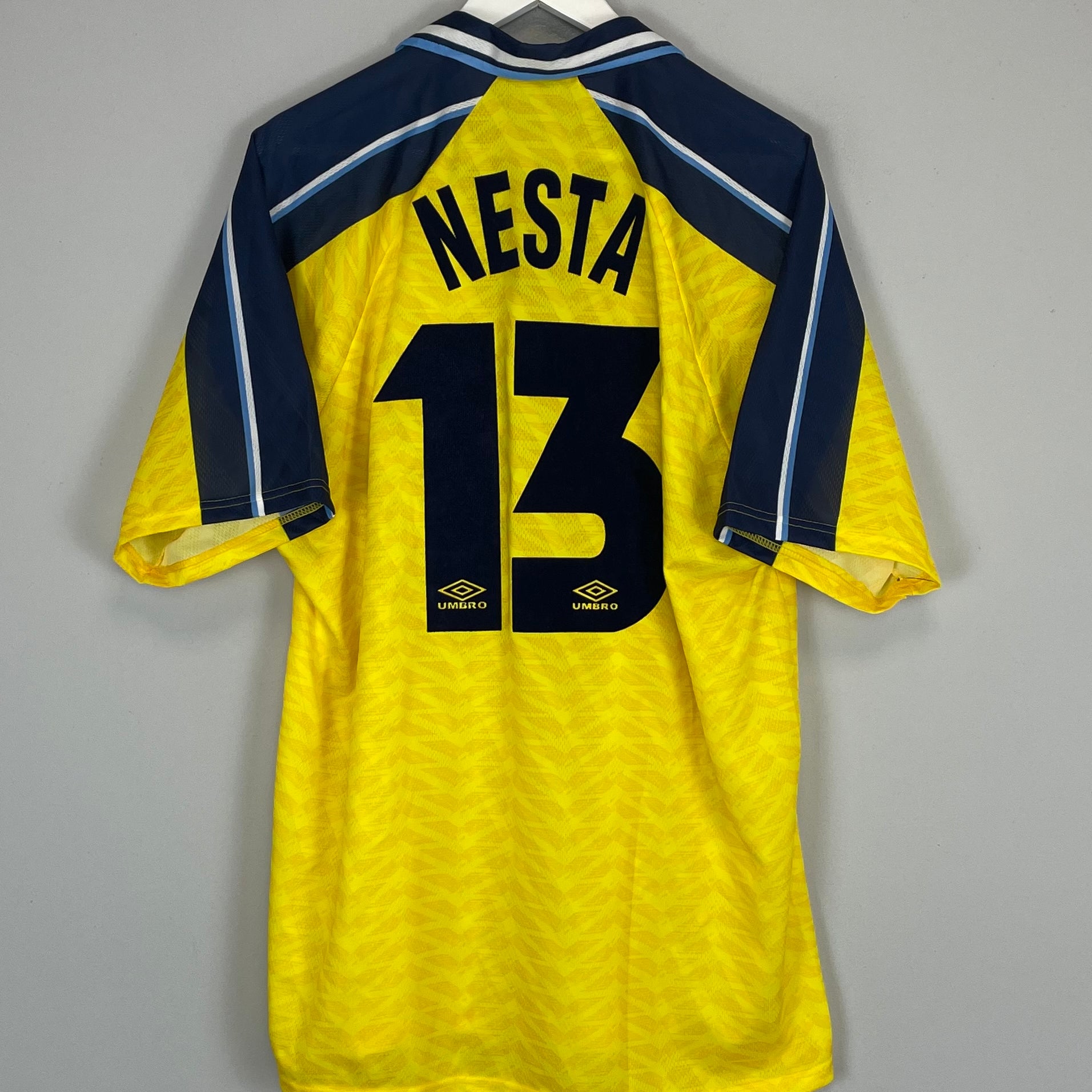 Shop 1996/97 LAZIO NESTA #13 AWAY SHIRT (XL) UMBRO, classic football shirts, vintage football shirts & retro soccer jerseys at Cult Kits