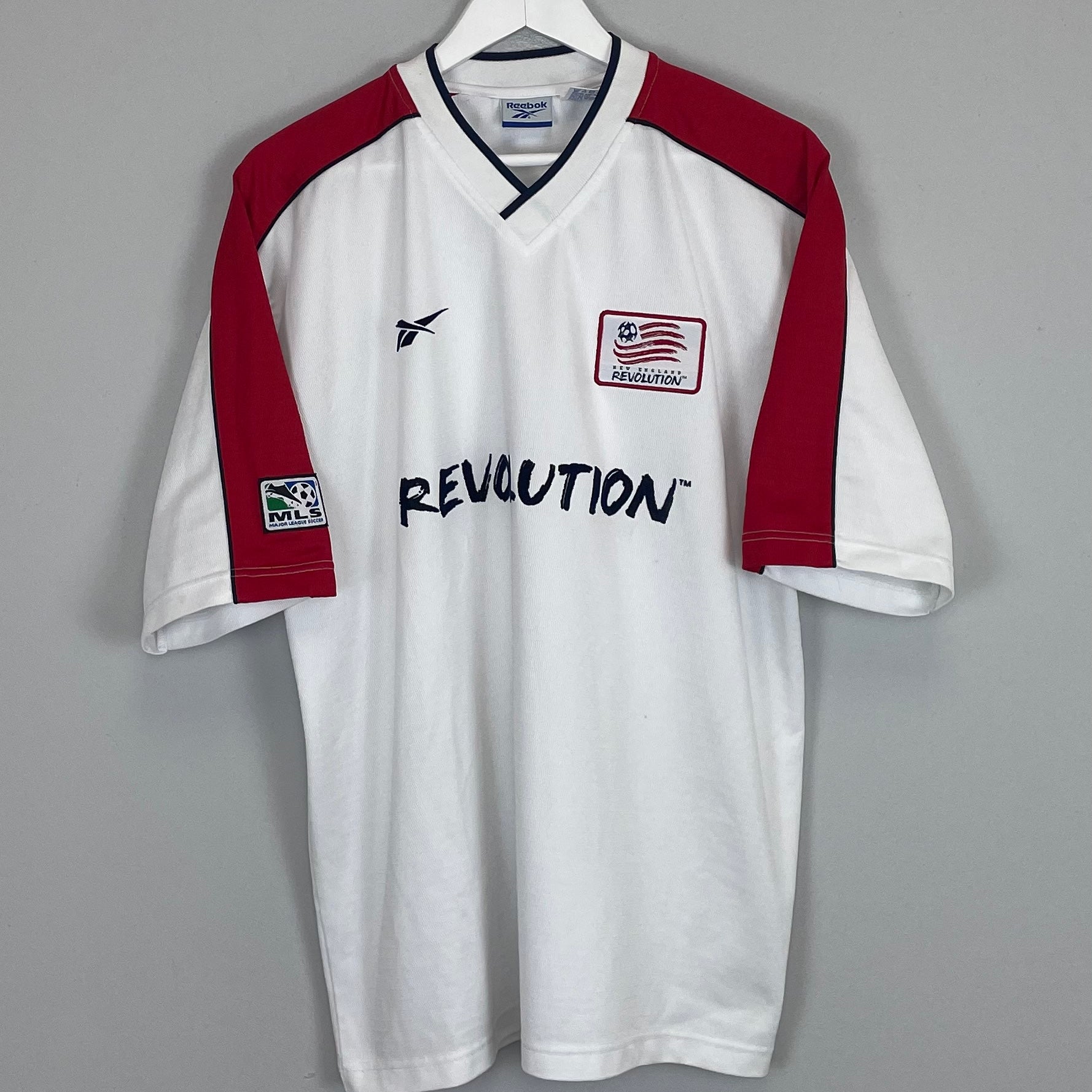 Shop 1999 NEW ENGLAND REVOLUTION AWAY SHIRT (L) REEBOK, classic football shirts, vintage football shirts & retro soccer jerseys at Cult Kits