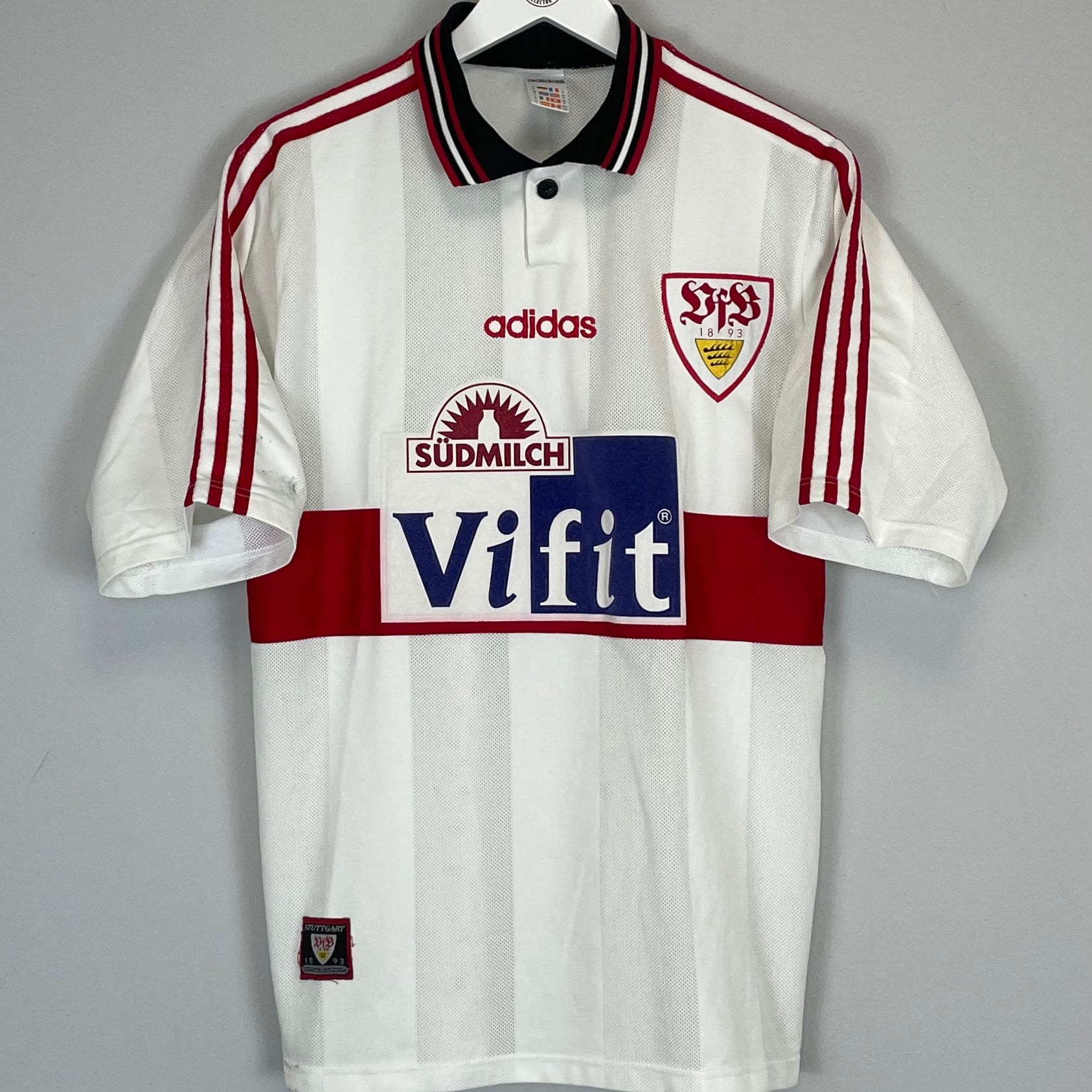Shop 1996/97 STUTTGART HOME SHIRT (M) ADIDAS, classic football shirts, vintage football shirts & retro soccer jerseys at Cult Kits